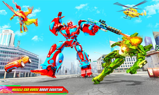 Download Flying Muscle Car Robot Transform v48 (Unlimited Money) Free For Android 3