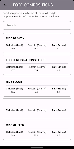 Calorie In Food Screen 2