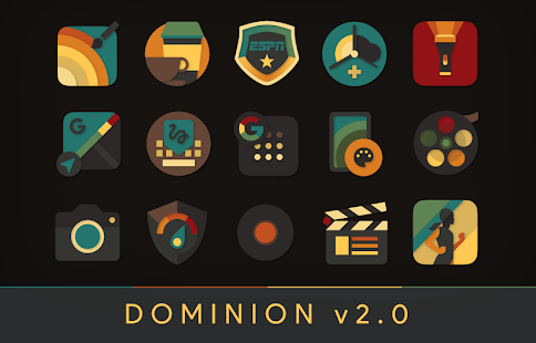 دومينيون - لقطة شاشة أيقونات ريترو داكنة