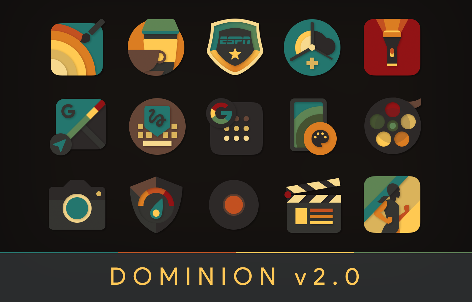 Android application Dominion - Dark Retro Icons screenshort
