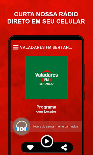 Android application Valadares FM Sertanejo screenshort
