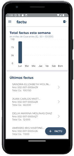 Android application factu screenshort