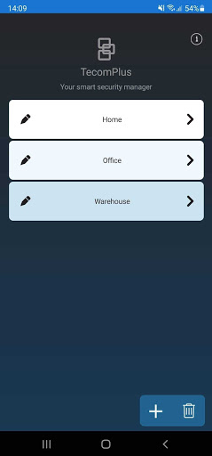 Android application TecomPlus Mobile screenshort
