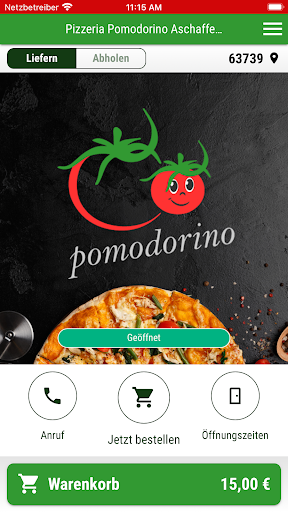Android application Pizzeria Pomodorino screenshort