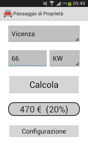 Android application Passaggio di proprietà screenshort