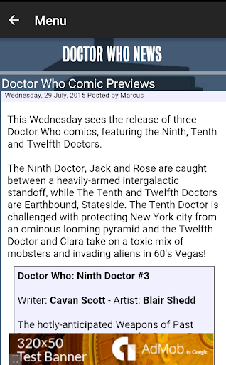 NITAS - Doctor Who News Screen 2