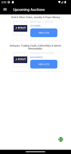 Bosley Auctions Screen 2