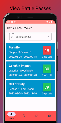 Android application Battle Pass Tracker screenshort
