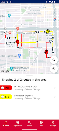Android application UIC Ride screenshort