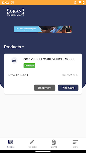 A-Kan Insurance App Screen 2
