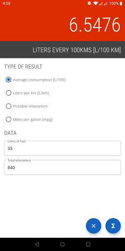 FuelConsumption Screen 2