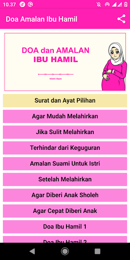Android application Doa dan Amalan Ibu Hamil screenshort