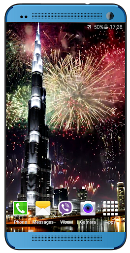 Android application Fireworks in Dubai Video LWP screenshort