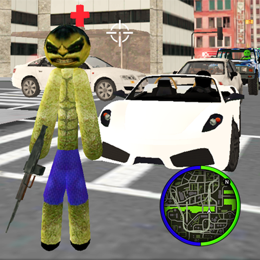 Green Monster Stickman Rope Hero Gangstar Crime