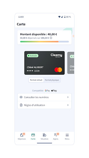 Cleemy Dépenses Bêta Screen 3