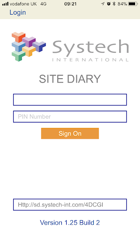 Android application Systech Site Diary screenshort