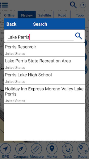 Lake Perris Offline GPS Charts Screen 2