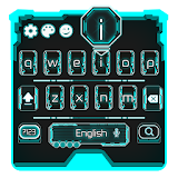 neon blue future keyboard light robot icon