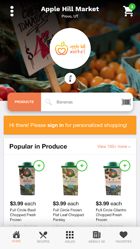 Android application Apple Hill Market screenshort