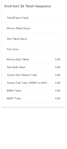 Kredi Kartı Ek Taksit Hesapla Screen 2