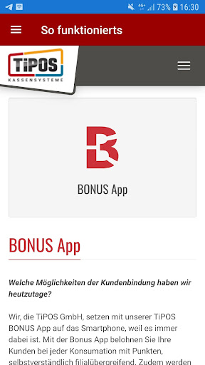 TiPOS BonusApp Demo Screen 2