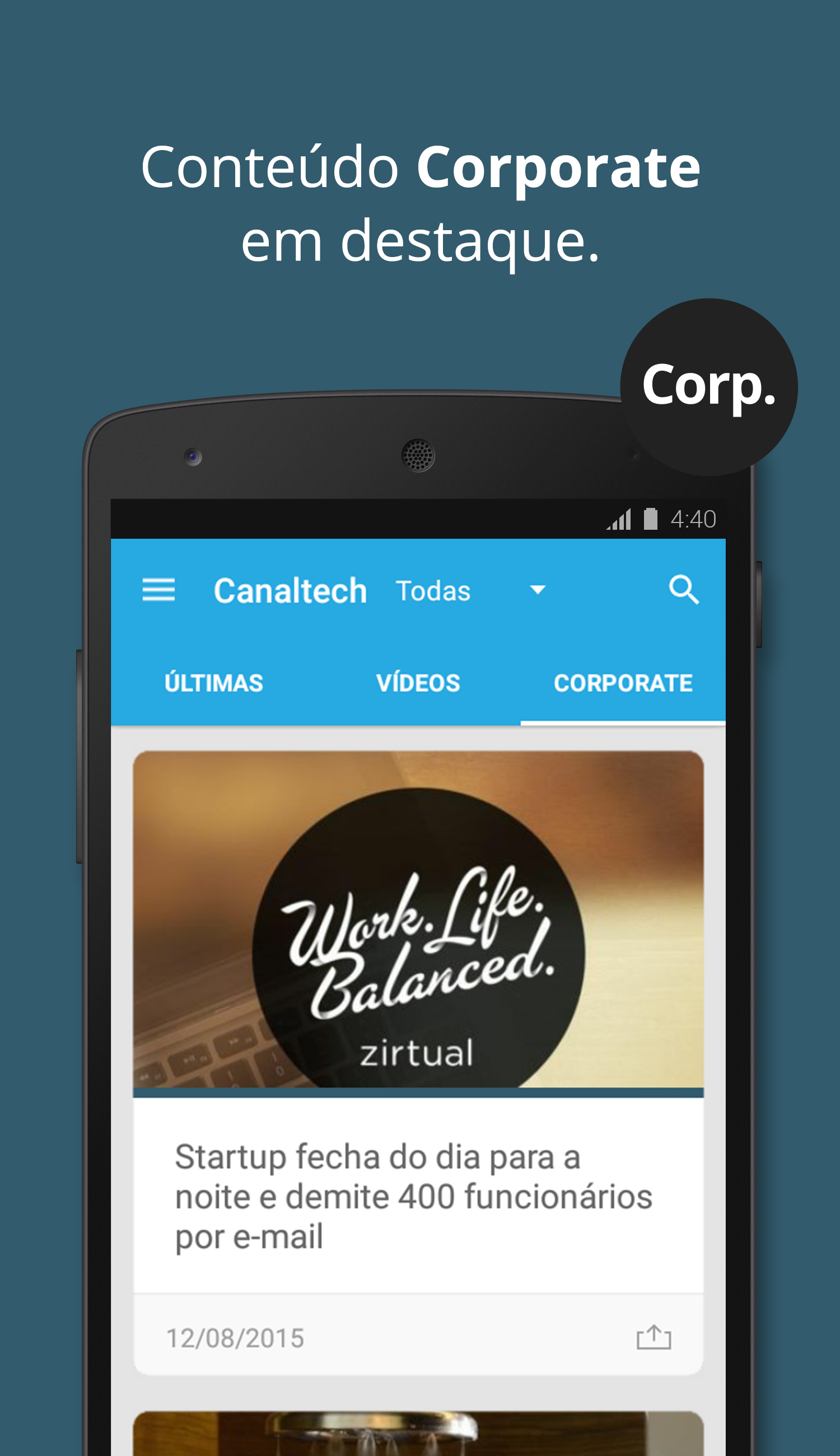 Android application Canaltech screenshort