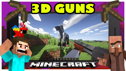 3D Gun Mod For Minecraft PE