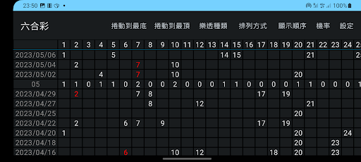 Android application 樂透資料2023 screenshort