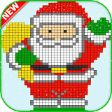 Christmas Color By Number Coloring Santa Paint Pix icon