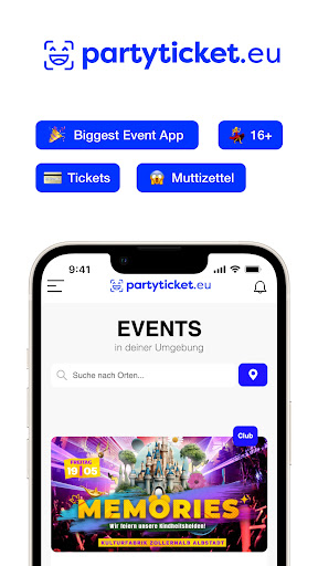 Android application Partyticket screenshort