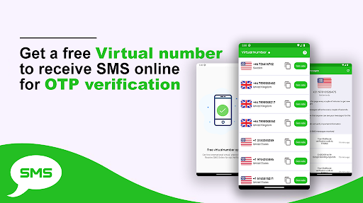 Android application SMS Receiver Virtual number screenshort