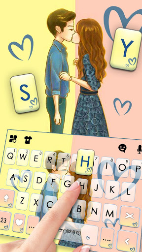Lovely Cute Couple Keyboard Th Screen 2