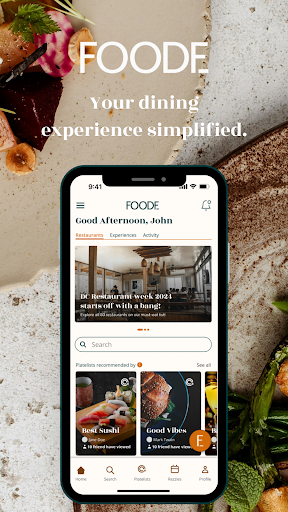 Android application Foode Experience screenshort