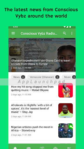 Android application Conscious Vybz Radio & TV screenshort