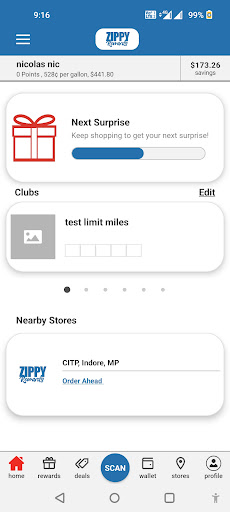 Android application ZipLine Rewards screenshort
