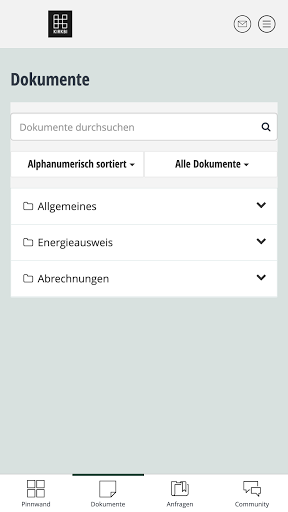 KIRKBI Tenant Portal Screen 2