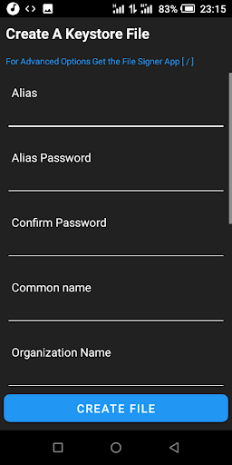 Android application KeyStore Explorer screenshort