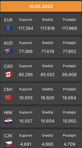 Android application Kursna Lista Zvanicna screenshort