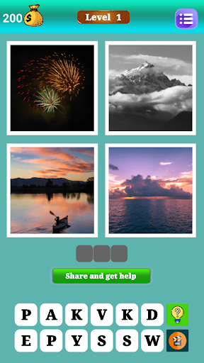 Android application 4 pics 1 word 2021 puzzle Game screenshort
