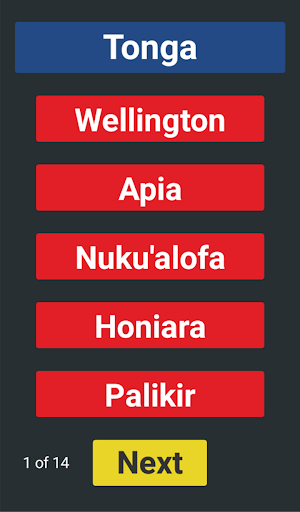 Android application Australia capitals screenshort