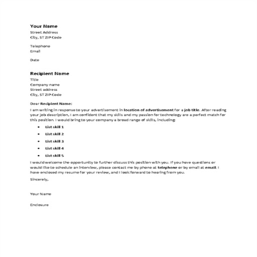 Cover Letter Templates Screen 3