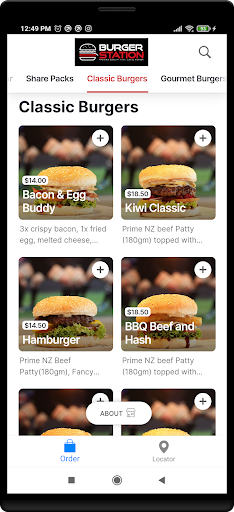 Android application Burger Station screenshort