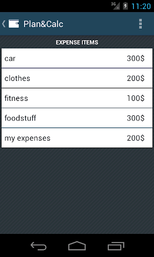 Plan&Calc: budget and expenses Screen 2