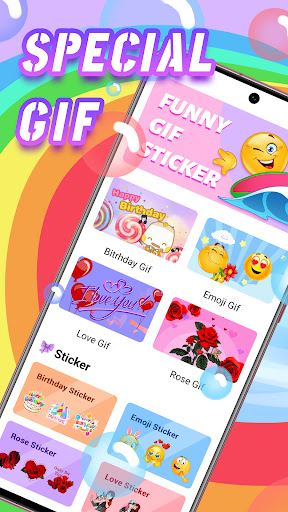 Android application Heart Emoji Gif & Rose Sticker screenshort