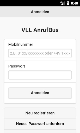 Android application VLL-AnrufBus screenshort