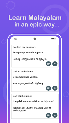 Android application Speak Malayalam 360 screenshort
