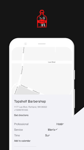 Android application Topshelf Barbershop screenshort