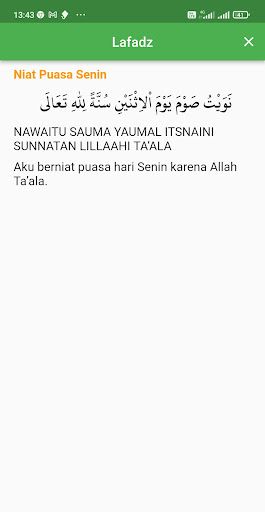 Niat Puasa Sunnah Lengkap Screen 2