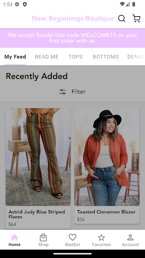 Screenshot of New Beginnings Boutique