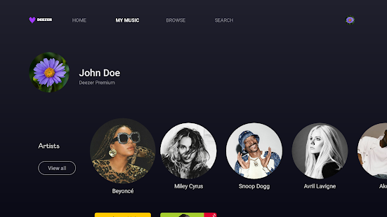 Deezer for Android TV Screenshot